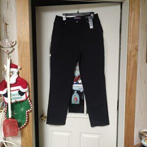 New Gloria Vanderbilt Amanda Black Mid Rise Tapered Leg Jeans Women's 14 Average